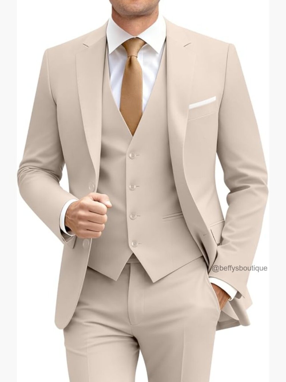 Slim Fit 3-Piece Suit Set Blazer Vest Pants Formal Business Wedding